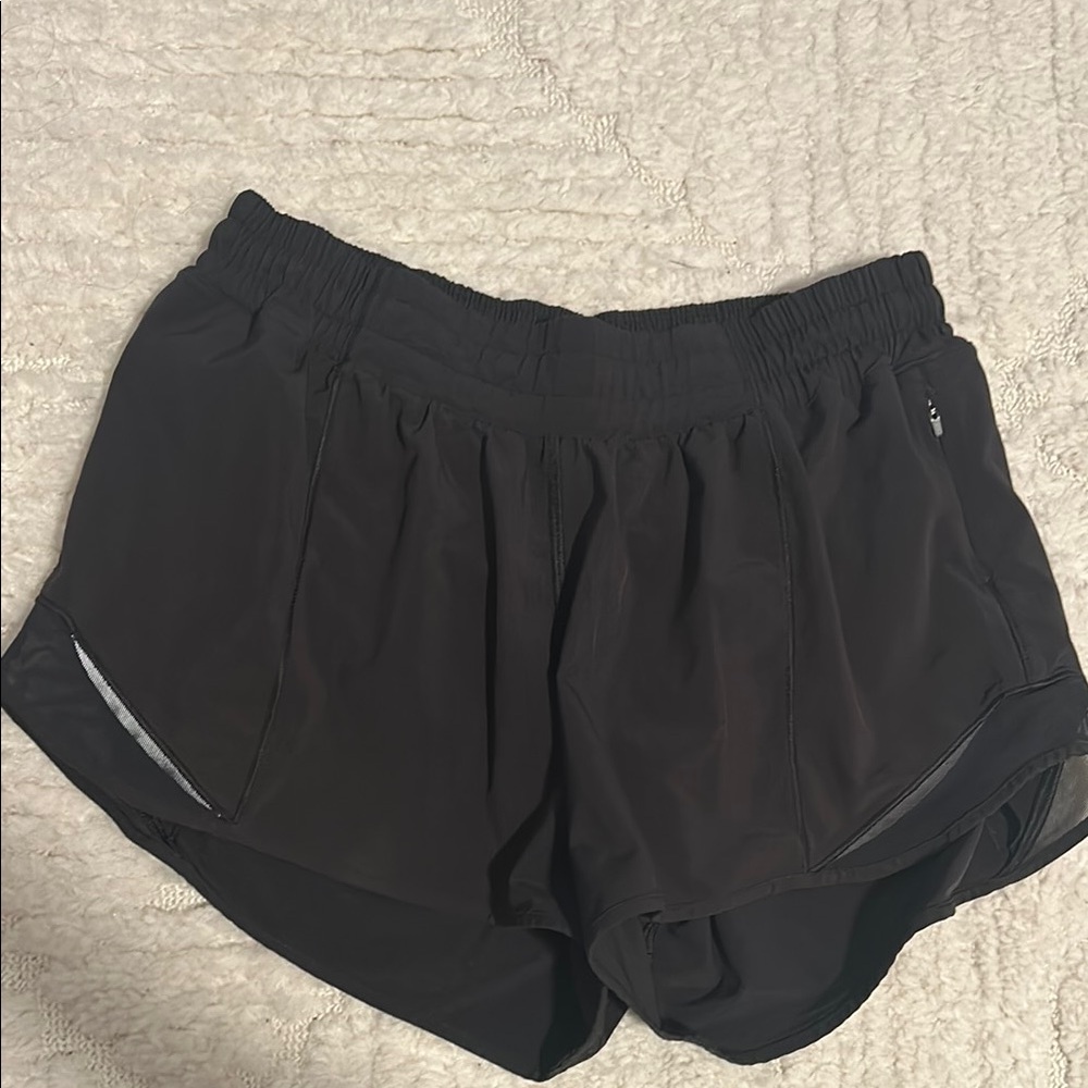Women's Black Athletic Lulu Shorts